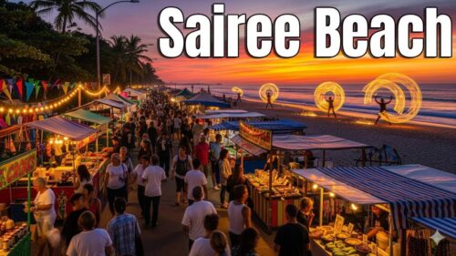 Sairee Beach Main Walking Street in Koh Tao Thailand
