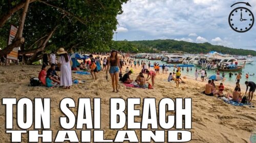 Ton Sai Beach Boats Timelapse 🇹🇭 | Phi Phi Island Longtail & Speedboats in Motion Krabi Thailand 4K